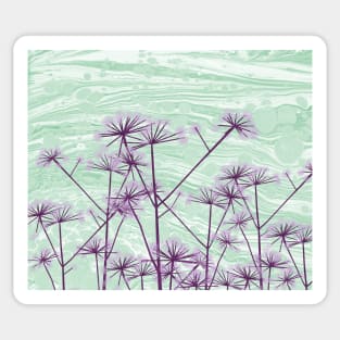 Purple Angelica Botanical Abstract Sticker